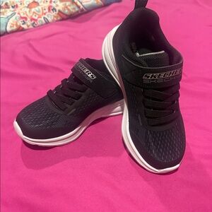 Skechers Kids' Black Sneakers with White Soles